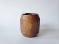 Wooden white oak shot cup / glass on white background